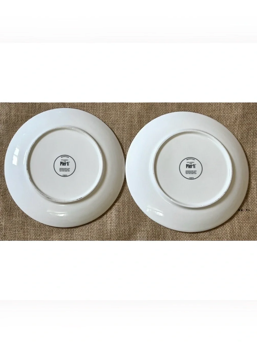 Pier 1 Ironstone Woodland Mushroom Salad Plates Stoneware Cottage Goblin Core